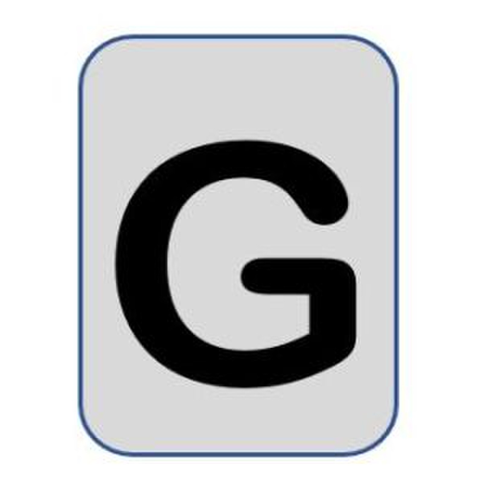Aluminium label black/silver 40X25mm - Letter G